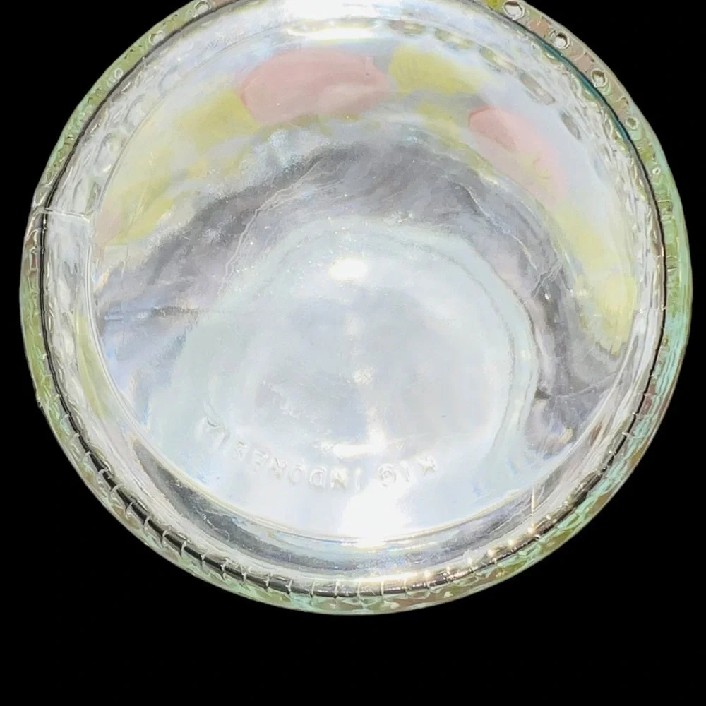 VINTAGE KIG Indonesia Clear Glass Canister Jar Tomato Kitchen Storage Screw Top